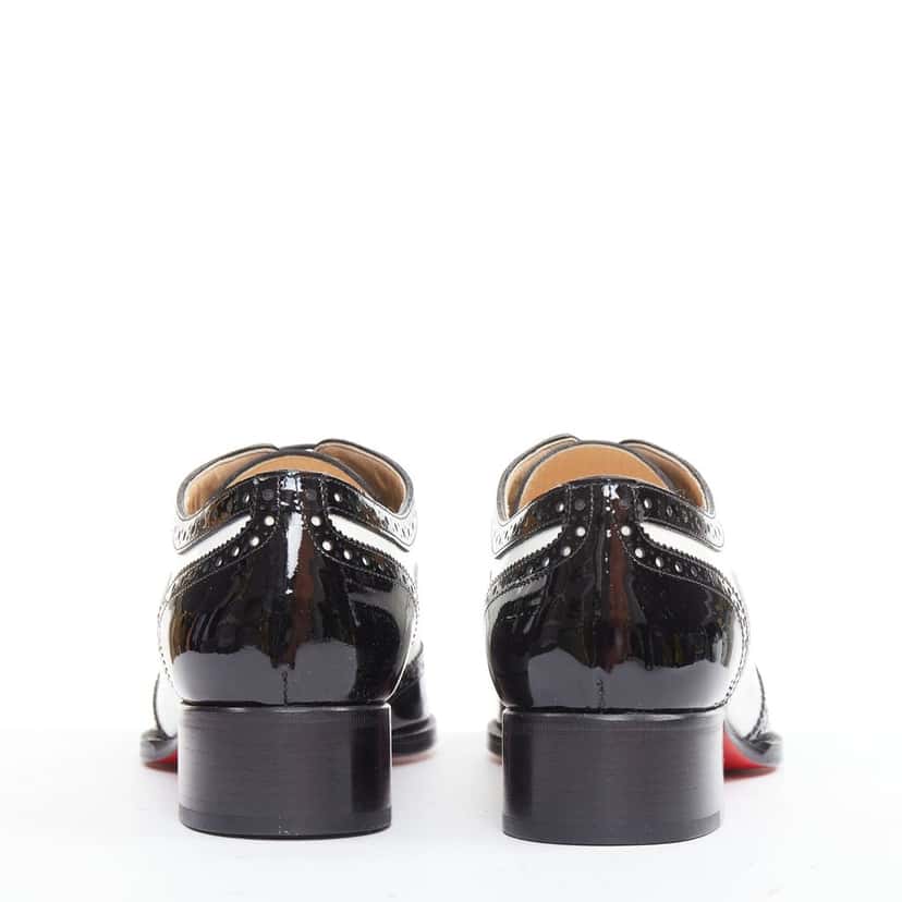 Christian Louboutin Zazou Fiori Flat Patent Black Leather Very good condition - Box View