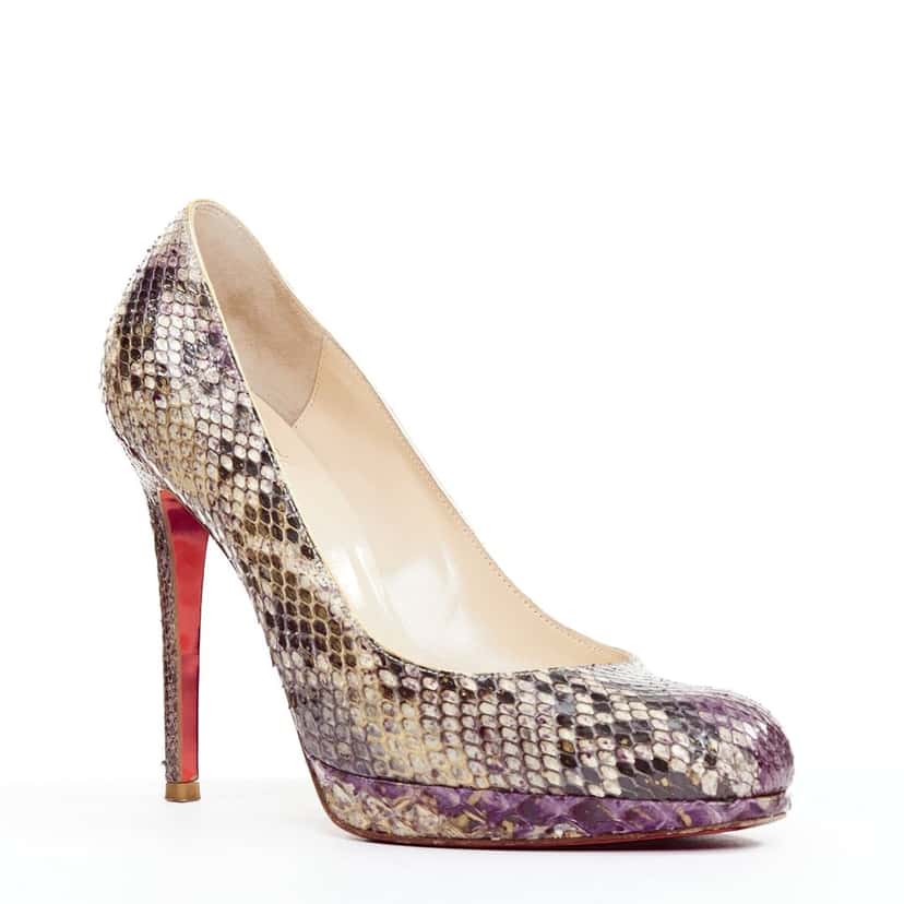 Christian Louboutin New Simple Pump 120 Purple Leather Very good condition - Back View