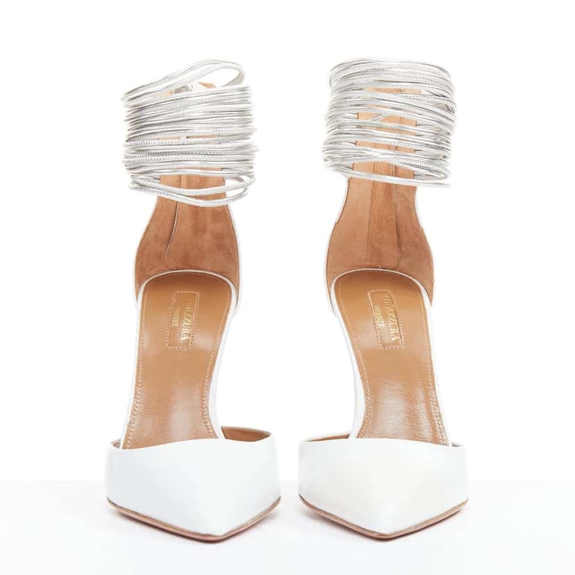 Aquazzura Hello Lover 105 White Leather Very good condition - Inside View