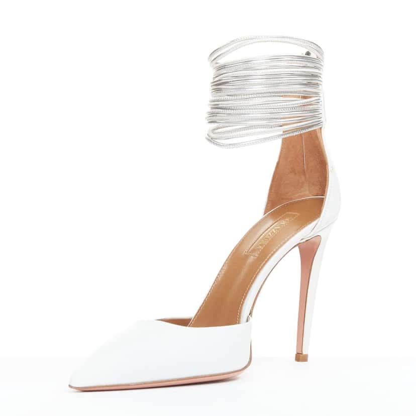 Aquazzura Hello Lover 105 White Leather Very good condition - Model View