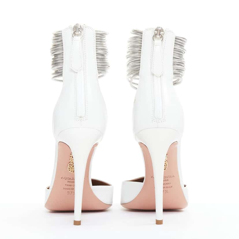 Aquazzura Hello Lover 105 White Leather Very good condition - Box View