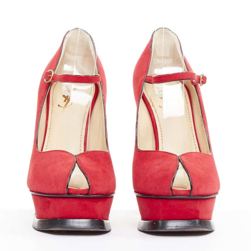 Yves Saint Laurent Tribute Maryjane Red Suede Very good condition - Inside View
