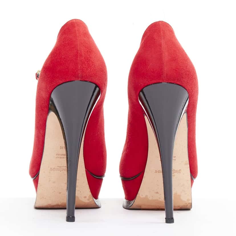 Yves Saint Laurent Tribute Maryjane Red Suede Very good condition - Box View