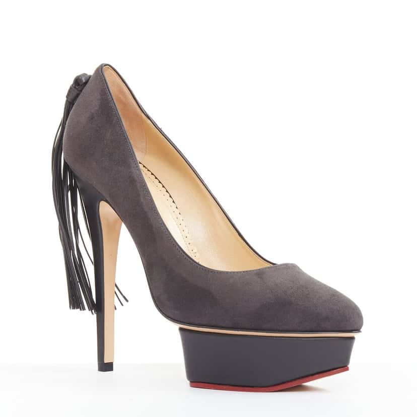 Charlotte Olympia Dark Horse Grey Suede Very good condition - Back View