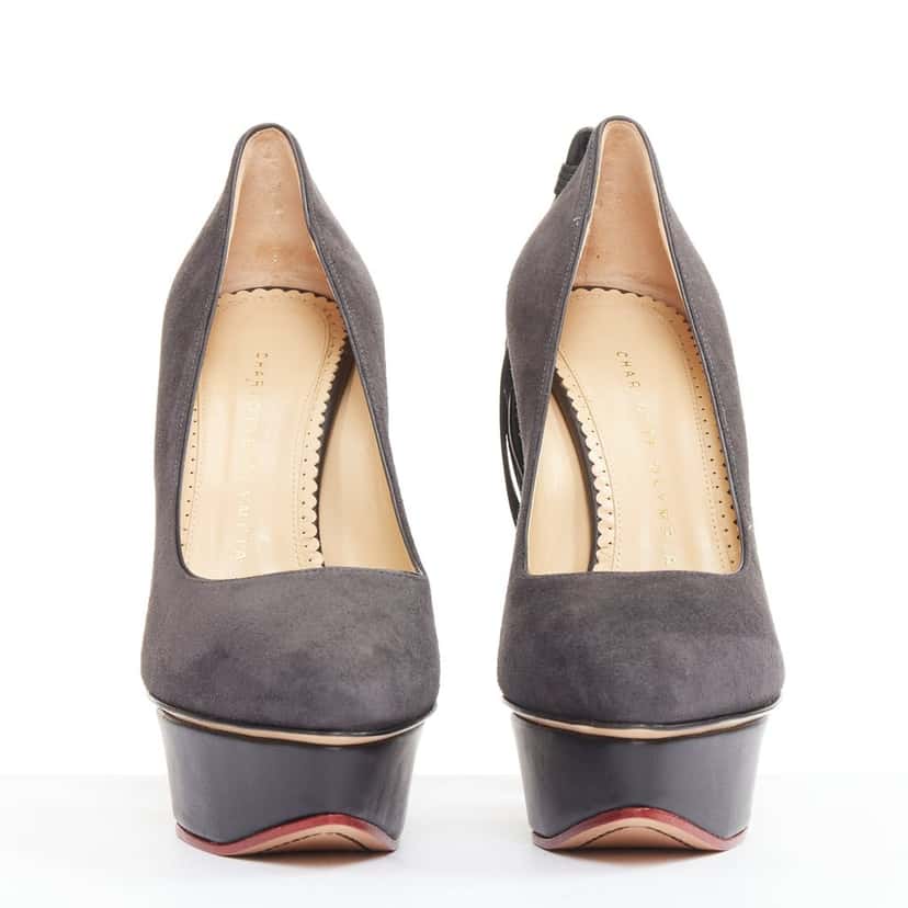 Charlotte Olympia Dark Horse Grey Suede Very good condition - Inside View