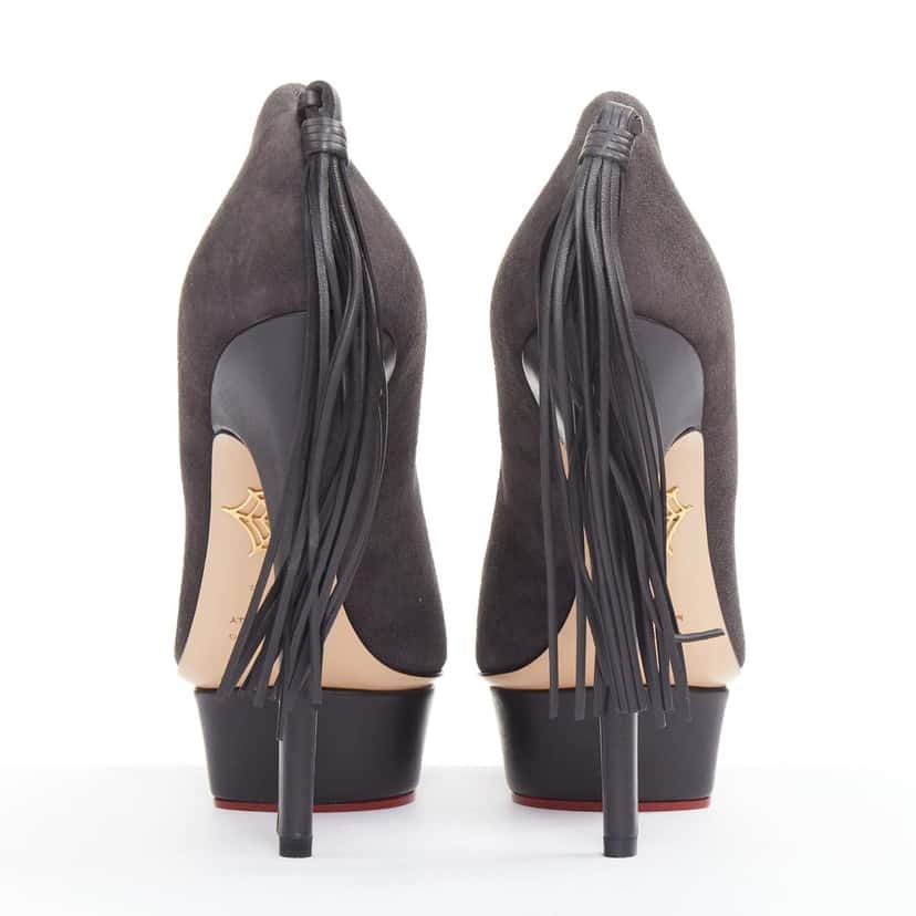 Charlotte Olympia Dark Horse Grey Suede Very good condition - Box View