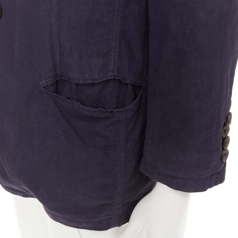 Giorgio Armani Product Navy Linen Fair condition - Back View