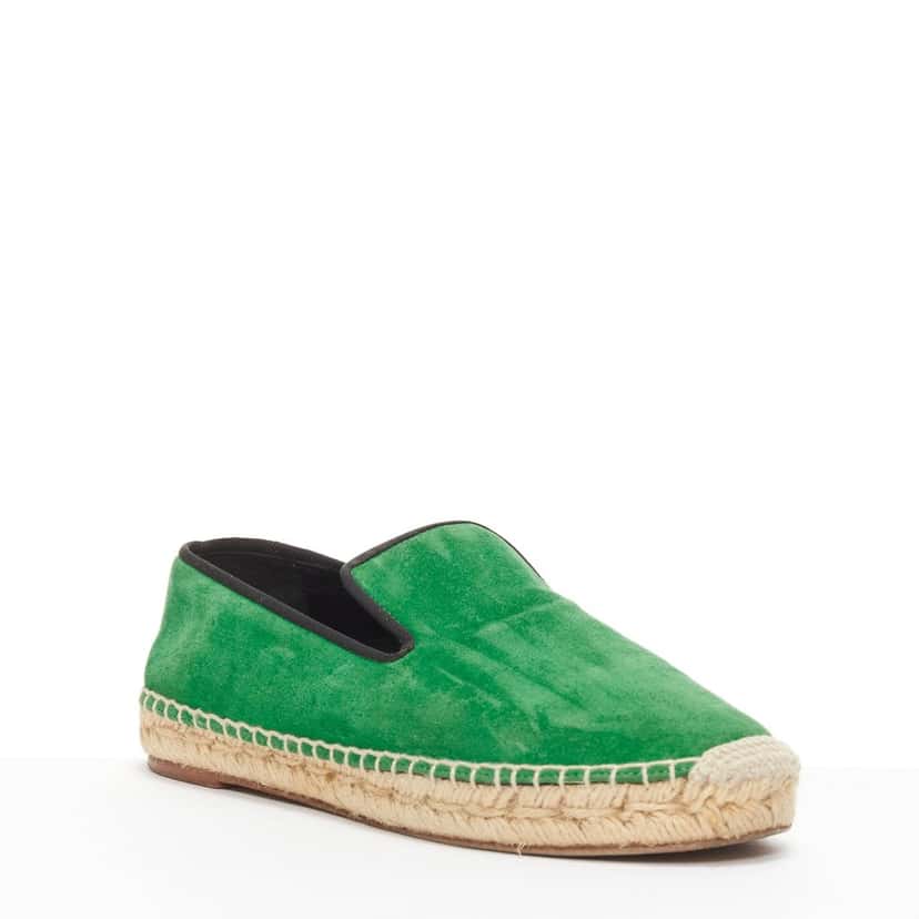 Celine Tweed Toe Espadrilles Green Suede Good condition - Inside View