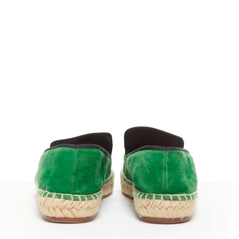 Celine Tweed Toe Espadrilles Green Suede Good condition - Box View