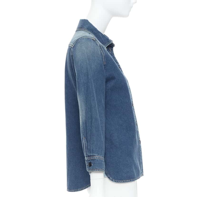 Chloe Blue Cropped Denim Shirt Blue Cotton Never worn - Box View