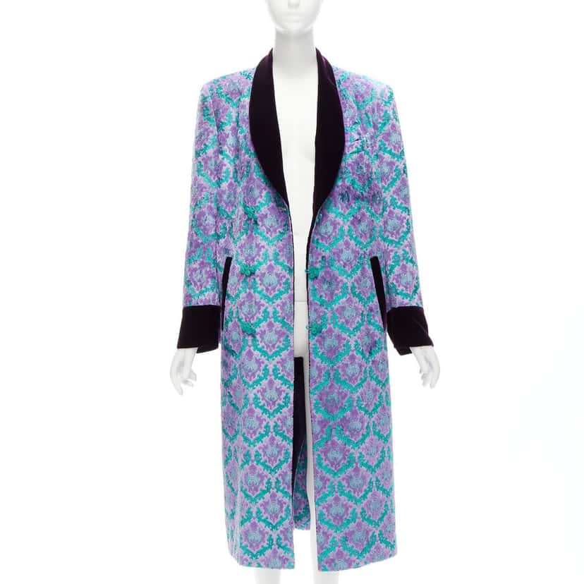 G.V.G.V. Purple Tapestry Robe Coat Purple Never worn - Inside View
