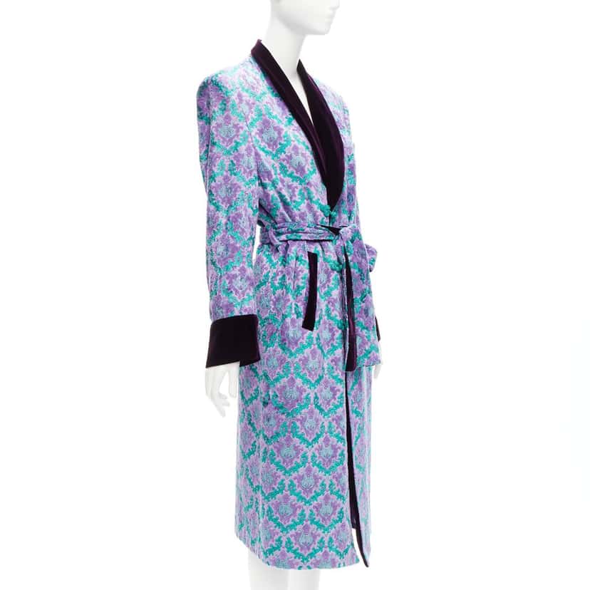 G.V.G.V. Purple Tapestry Robe Coat Purple Never worn - Model View