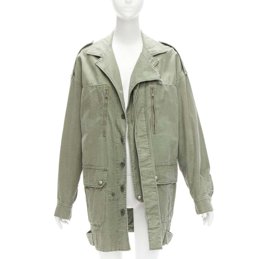 Limi Feu Green Utility Parka Coat Green Cotton Never worn, with tag - Front View