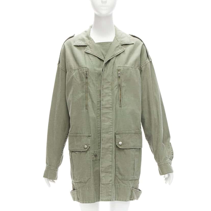 Limi Feu Green Utility Parka Coat Green Cotton Never worn, with tag - Inside View