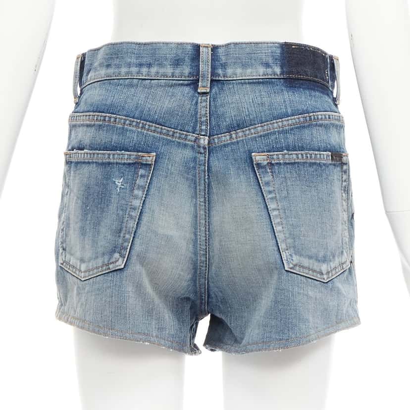 Saint Laurent Padded Wide Shorts Blue Never worn - Box View