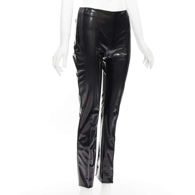 VALENTINO GARAVANI Vinyl Pleat Pants Black Fair condition - Back View