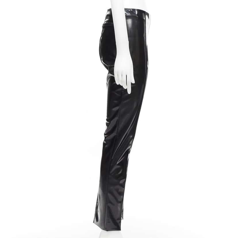 VALENTINO GARAVANI Vinyl Pleat Pants Black Fair condition - Inside View