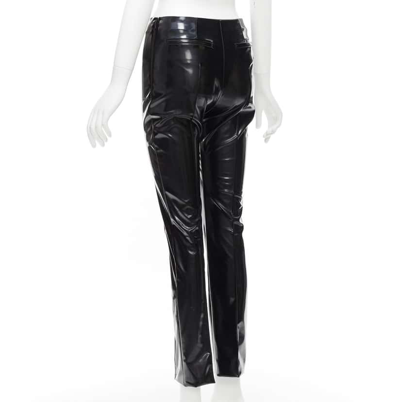 VALENTINO GARAVANI Vinyl Pleat Pants Black Fair condition - Box View