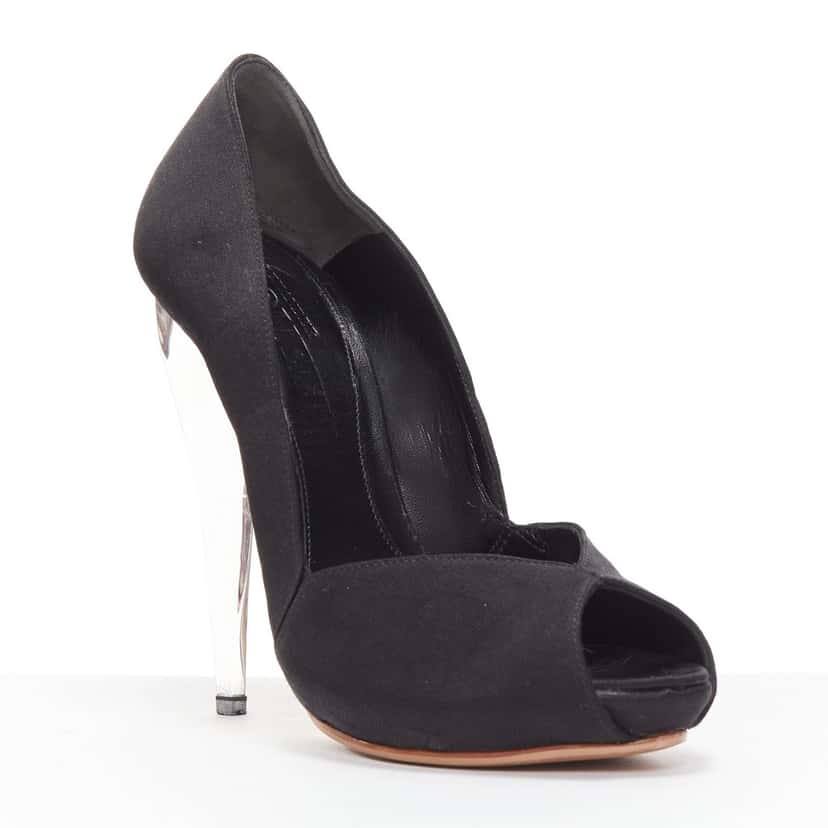 Alexander McQueen Lucite Dagger Heels Black Very good condition - Back View