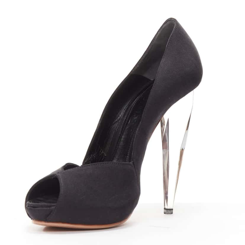 Alexander McQueen Lucite Dagger Heels Black Very good condition - Model View
