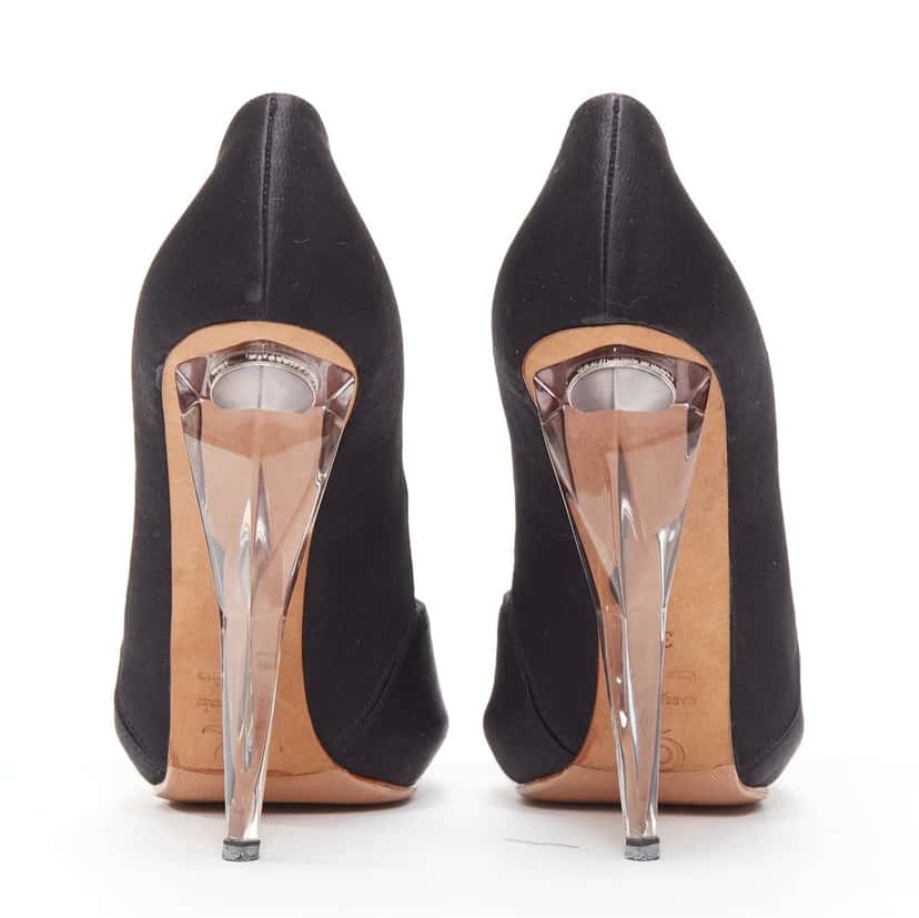 Alexander McQueen Lucite Dagger Heels Black Very good condition - Box View