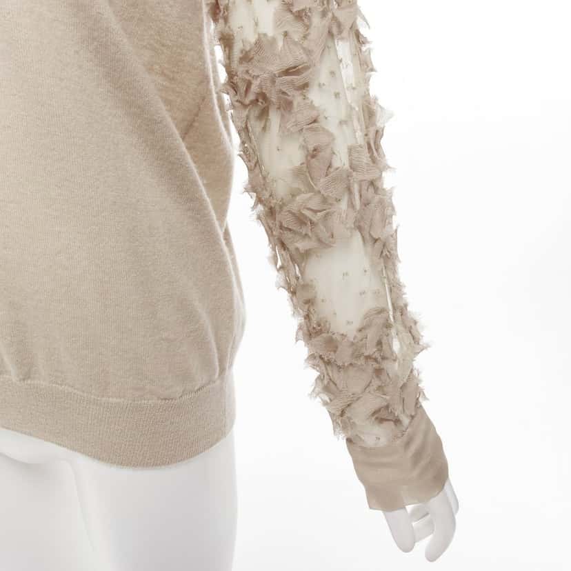 Dries Van Noten Ruffle Sheer Sweater Anthracite Cashmere Good condition - Back View