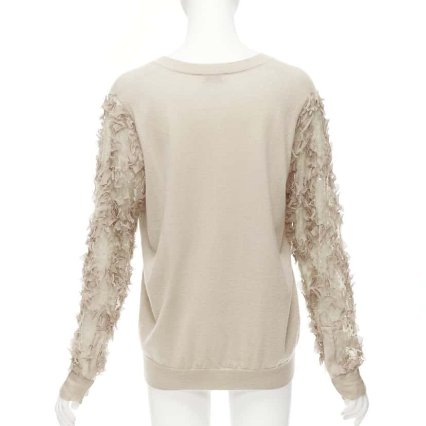 Dries Van Noten Ruffle Sheer Sweater Anthracite Cashmere Good condition - Box View