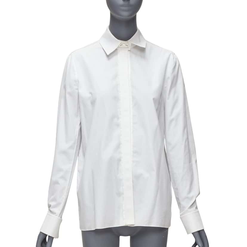 Givenchy Metal Button Shirt White Cotton Very good condition - Front View