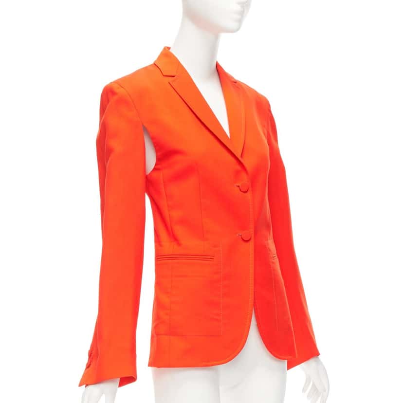 Ports 1961 Orange Asymmetric Blazer Orange Wool Never worn - Inside View