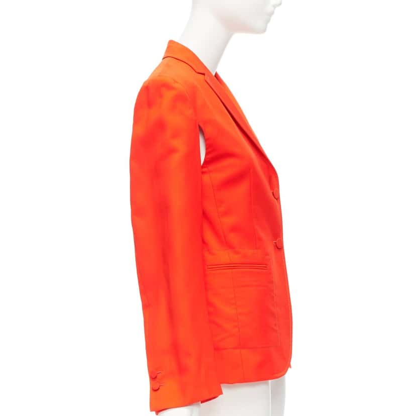 Ports 1961 Orange Asymmetric Blazer Orange Wool Never worn - Model View