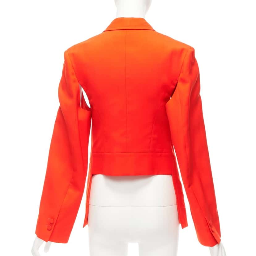Ports 1961 Orange Asymmetric Blazer Orange Wool Never worn - Box View