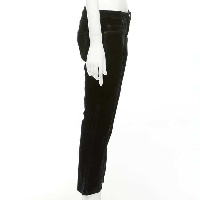 Saint Laurent Velvet Cropped Pants Black Cotton Fair condition - Model View