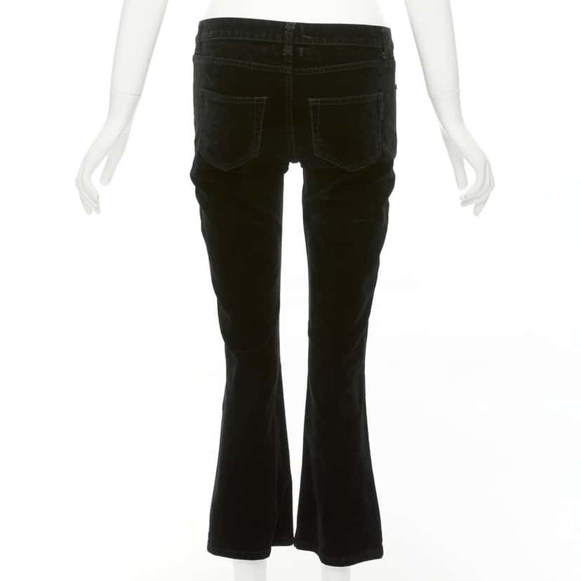 Saint Laurent Velvet Cropped Pants Black Cotton Fair condition - Box View
