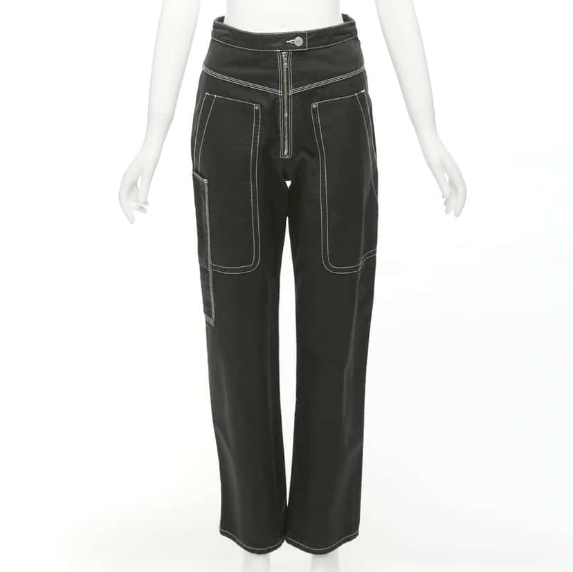 Isabel Marant Topstitch Carpenter Pants Black Cotton Very good condition - Front View