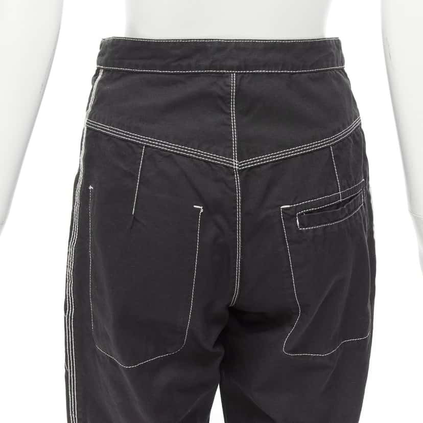 Isabel Marant Topstitch Carpenter Pants Black Cotton Very good condition - Back View