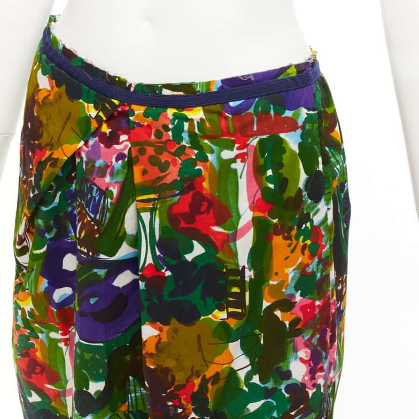 Marni Floral Pleat Skirt MultiColor Cotton Very good condition - Back View