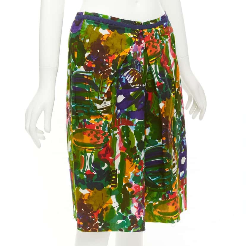 Marni Floral Pleat Skirt MultiColor Cotton Very good condition - Inside View