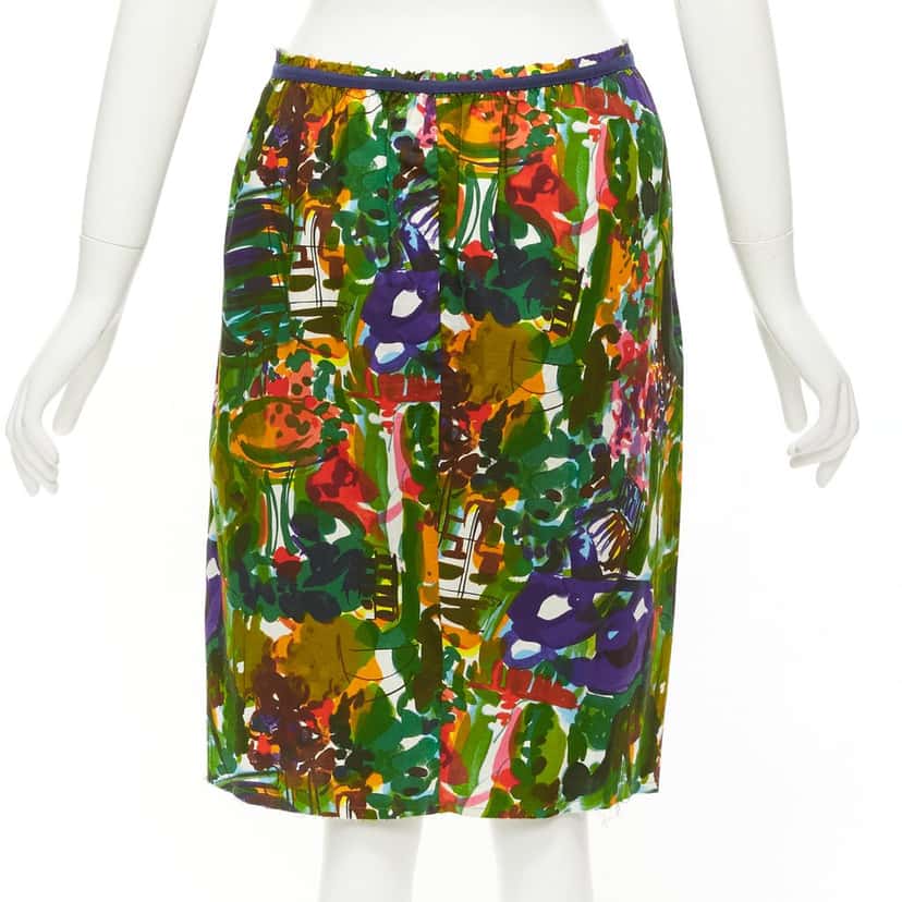 Marni Floral Pleat Skirt MultiColor Cotton Very good condition - Box View