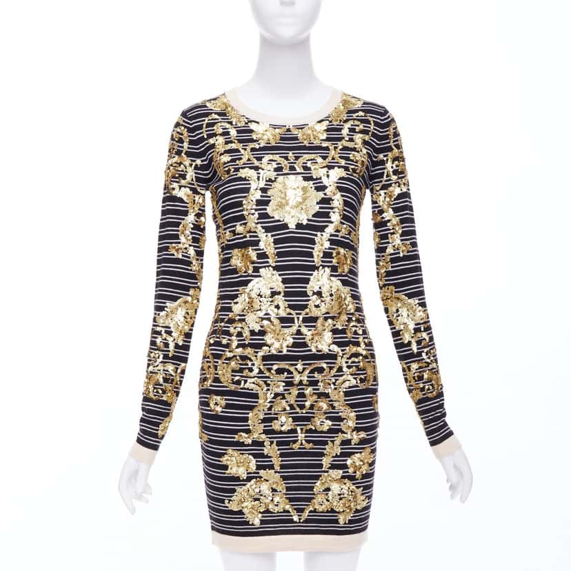 Markus Lupfer Striped Sweater Dress Black Wool Never worn - Front View