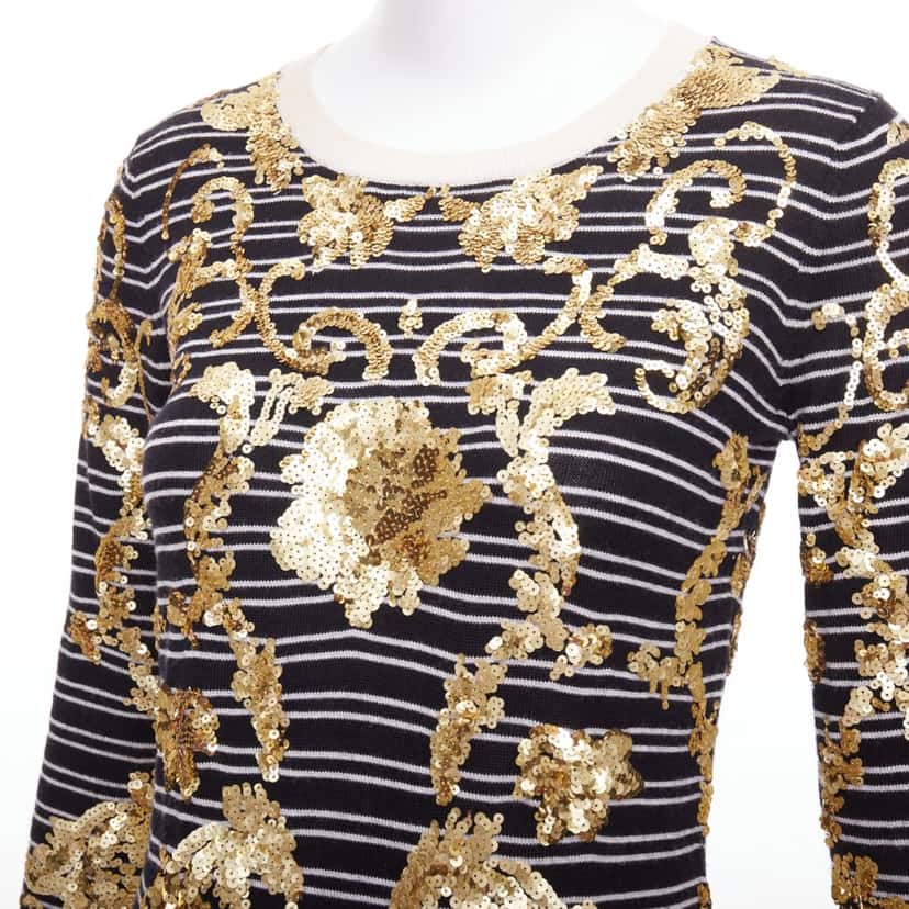 Markus Lupfer Striped Sweater Dress Black Wool Never worn - Back View