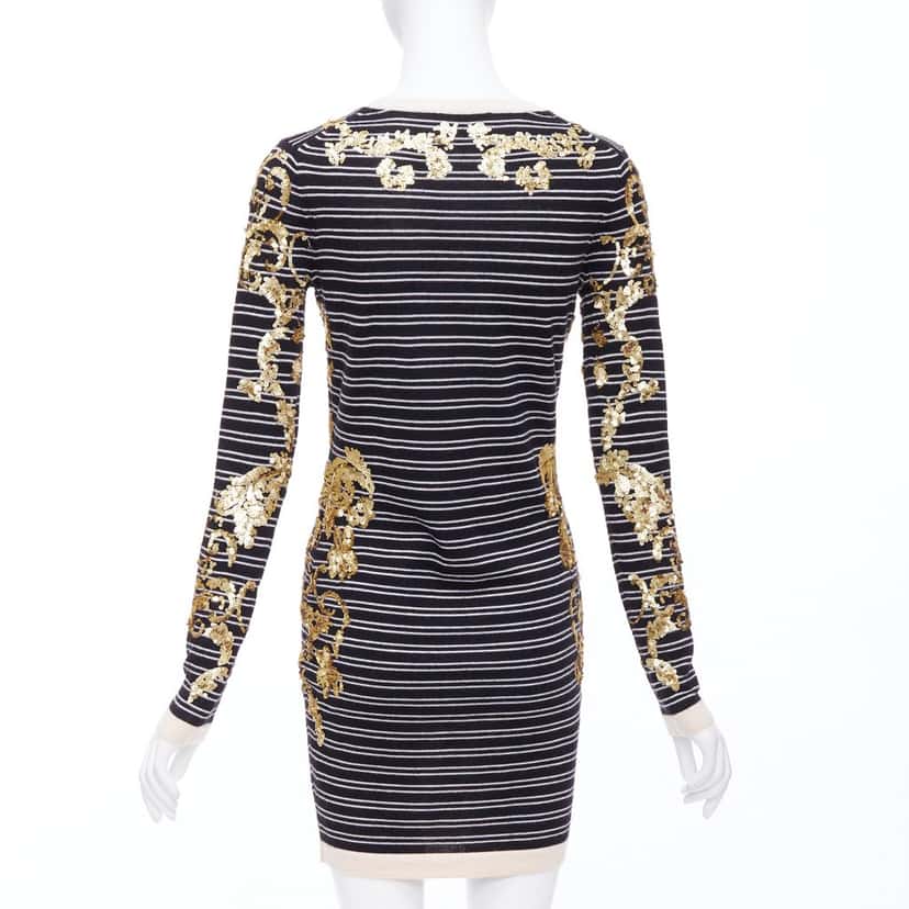 Markus Lupfer Striped Sweater Dress Black Wool Never worn - Box View