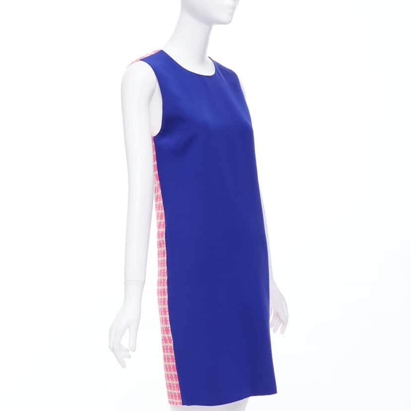 Fausto Puglisi Geometric Print Dress Blue Silk Never worn - Inside View