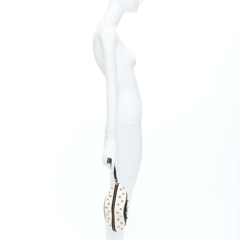 Giancarlo Petriglia Embellished Fold Clutch Black Leather Fair condition - Back View