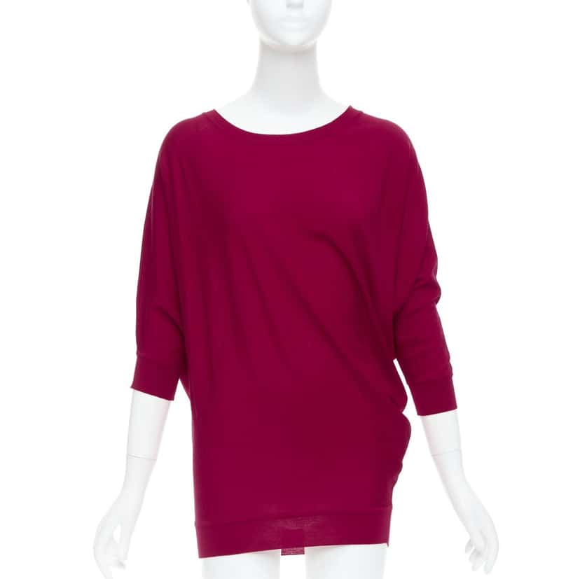 Alexander Mcqueen Asymmetric Drape Sweater Red Wool Never worn - Front View