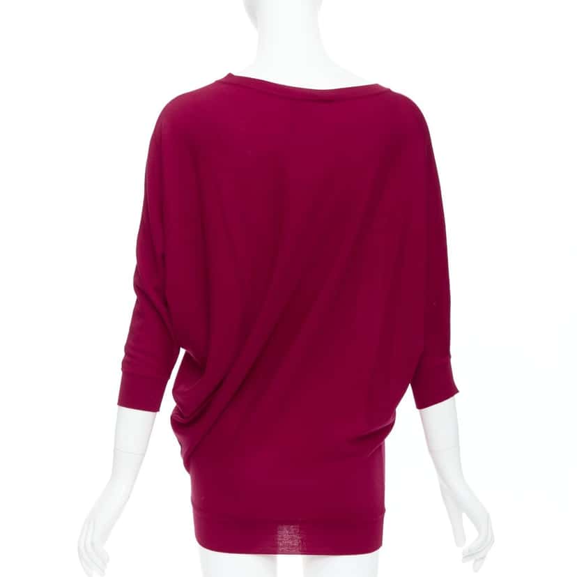 Alexander Mcqueen Asymmetric Drape Sweater Red Wool Never worn - Box View