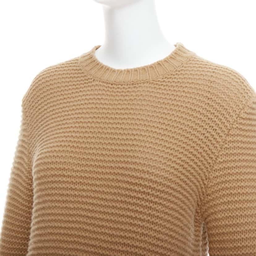 Marni Contrasting Ribbed Sweater Camel Wool Never worn - Back View