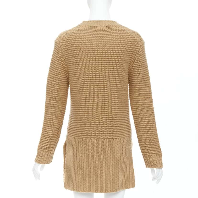 Marni Contrasting Ribbed Sweater Camel Wool Never worn - Box View