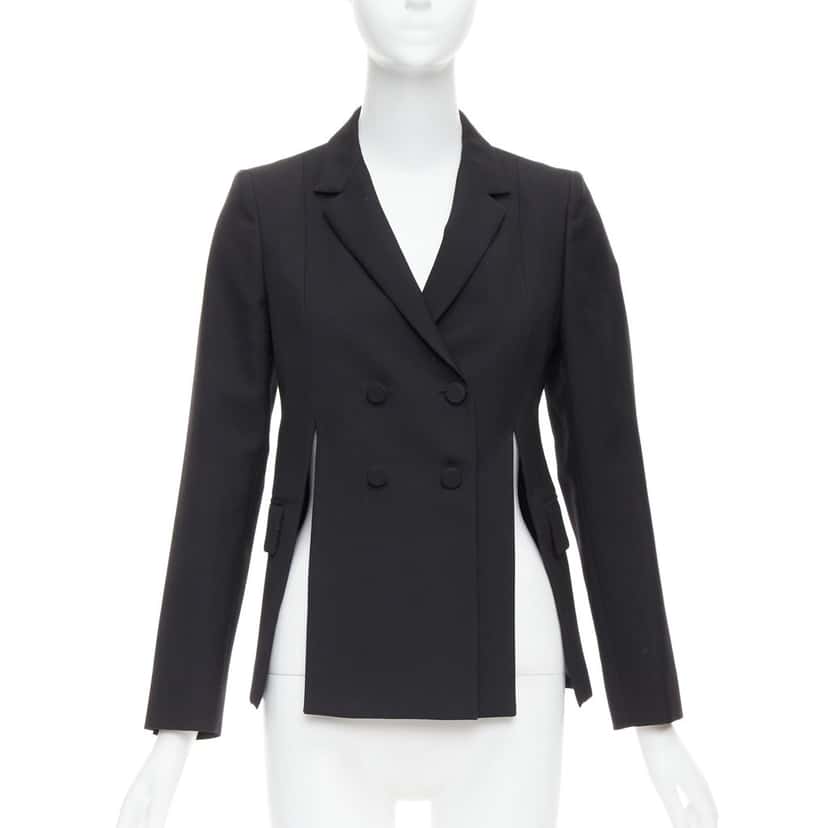 Ports 1961 Black Padded Shoulder Blazer Black Wool Never worn - Front View