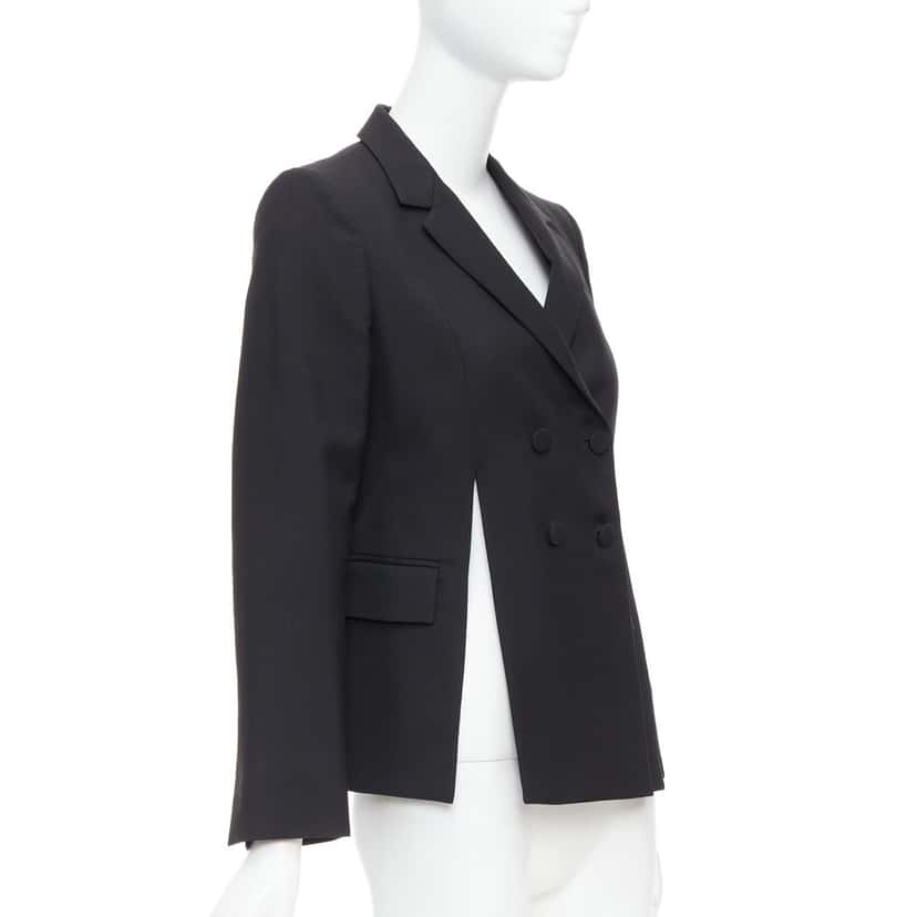 Ports 1961 Black Padded Shoulder Blazer Black Wool Never worn - Model View