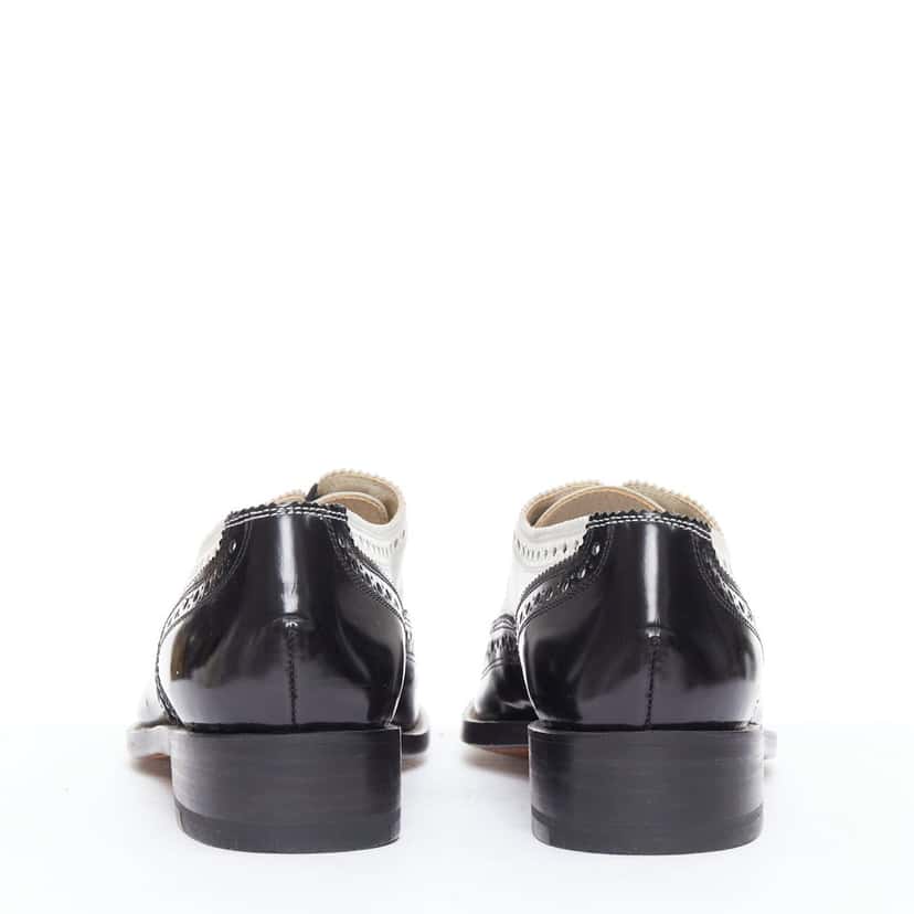 Robert Clergerie Bicolor Derby Brogue Black Leather Very good condition - Box View